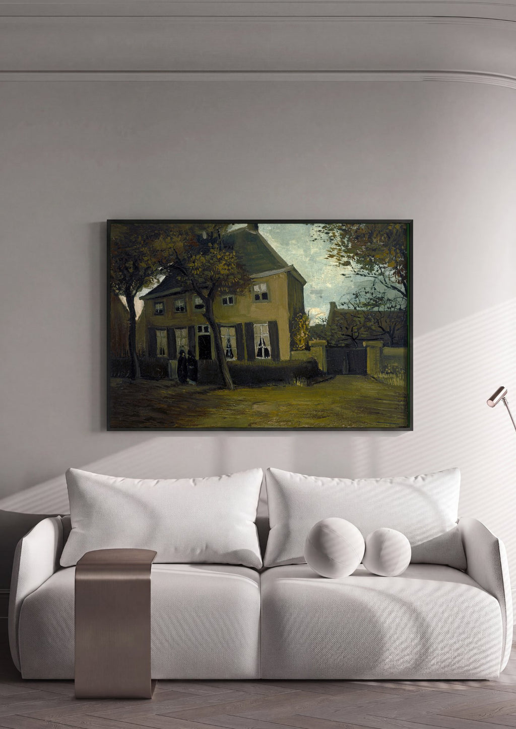 Quadro Decorativo A Casa Amarela (A Rua) - Van Gogh em ambiente decorado