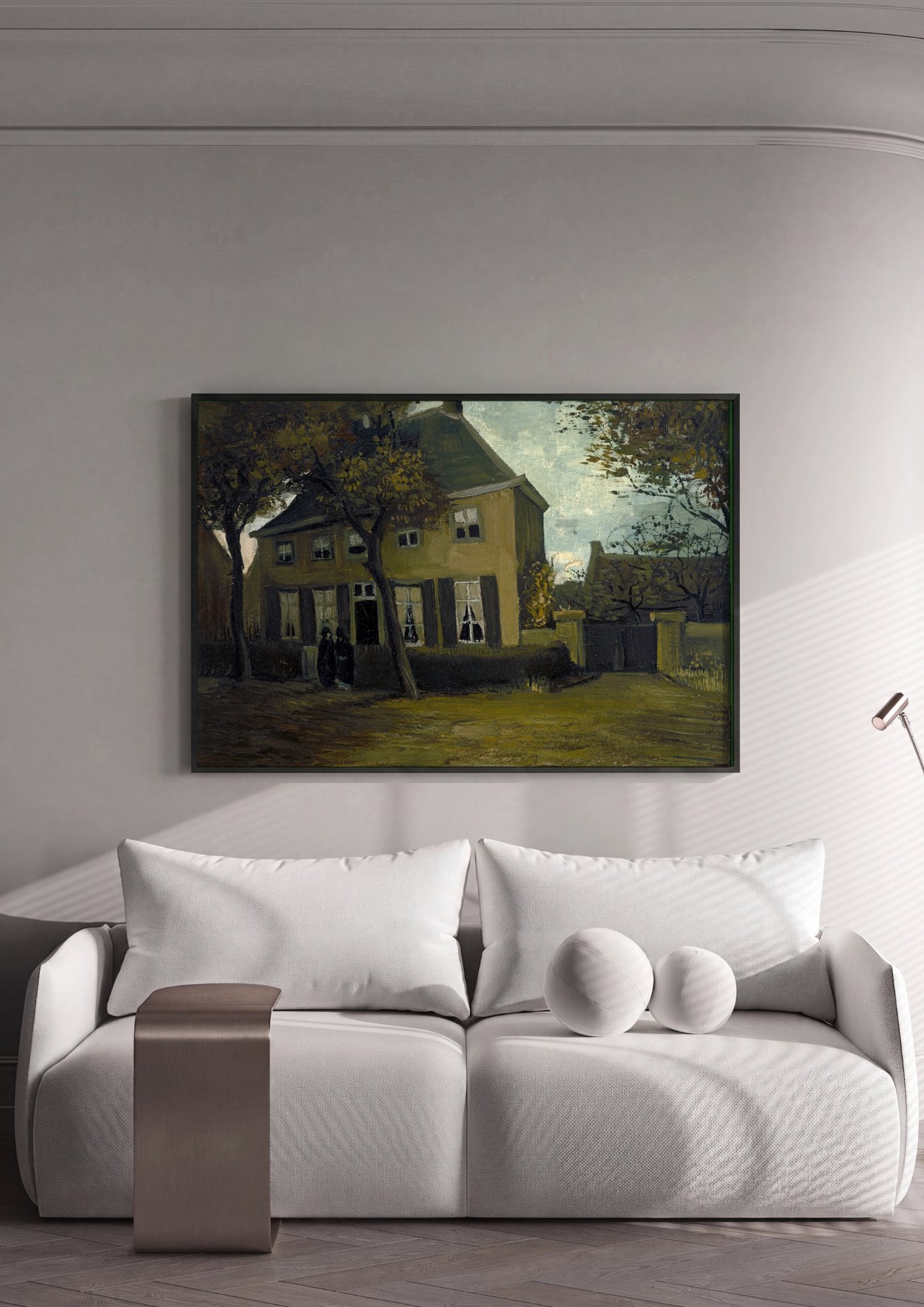 Quadro Decorativo A Casa Amarela (A Rua) - Van Gogh em ambiente decorado