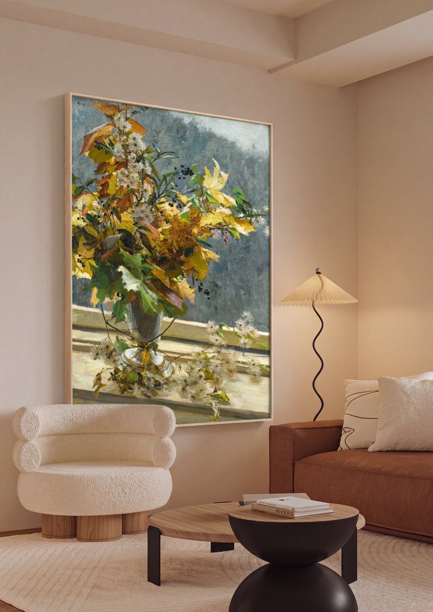 Quadro Decorativo Cesto de Outono - Olga Wisinger-Florian em ambiente decorado