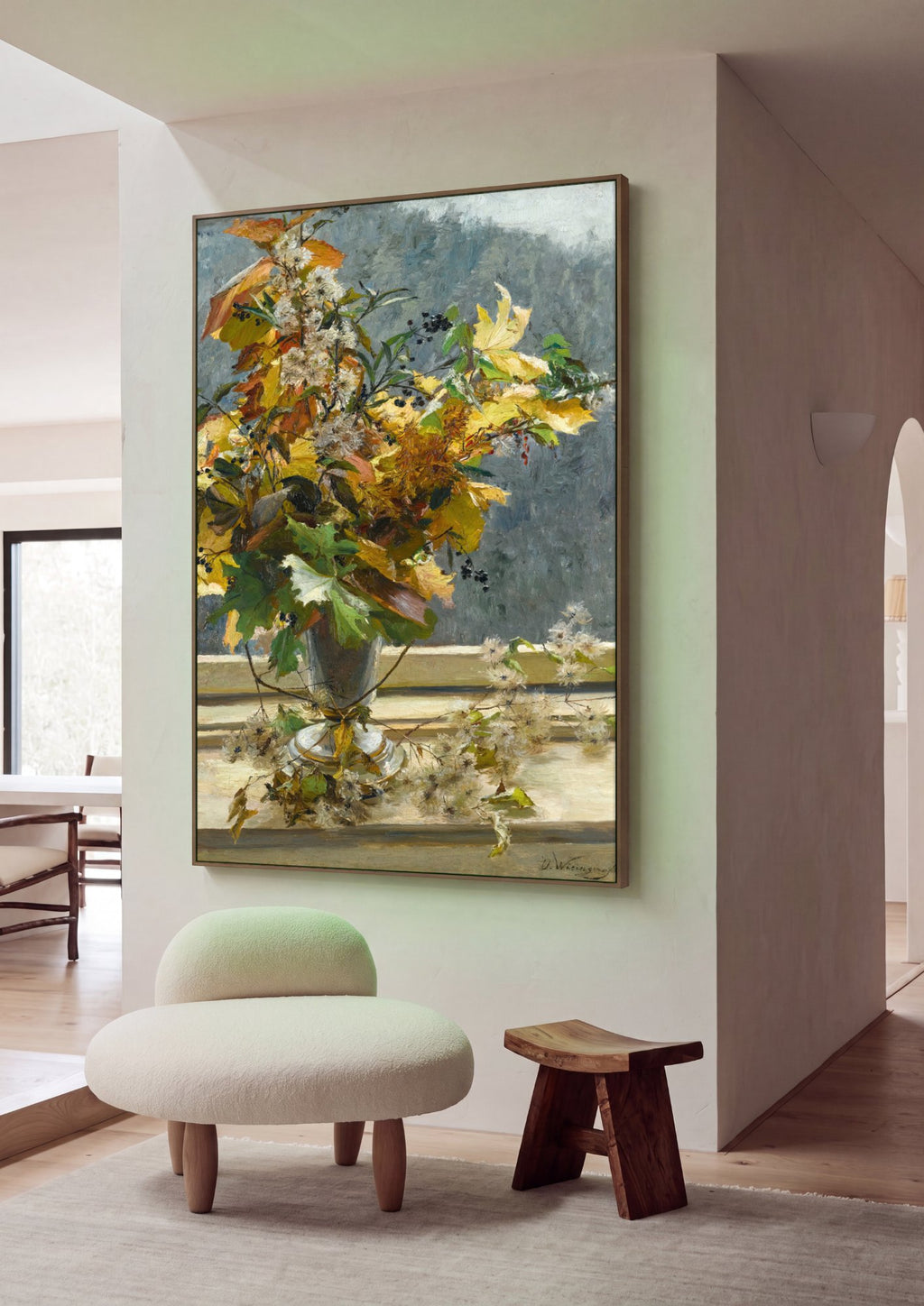 Quadro Decorativo Cesto de Outono - Olga Wisinger-Florian em ambiente decorado