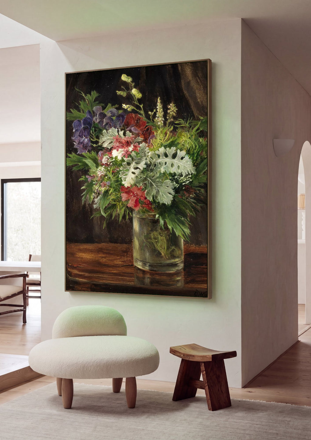 Quadro Decorativo Buquê de Flores - Olga Wisinger-Florian em ambiente decorado