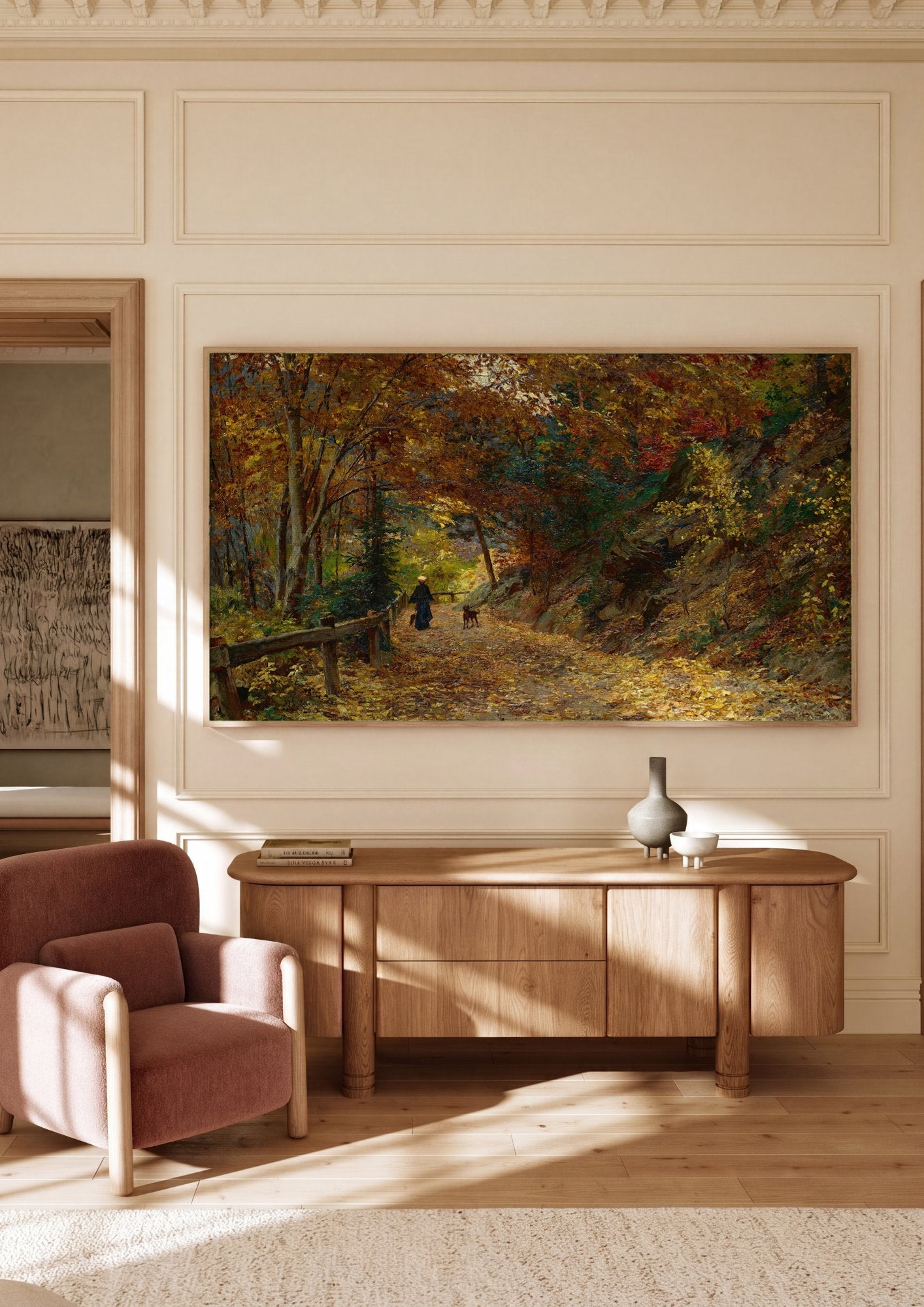 Quadro Decorativo Caminho Outonal - Olga Wisinger-Florian em ambiente decorado