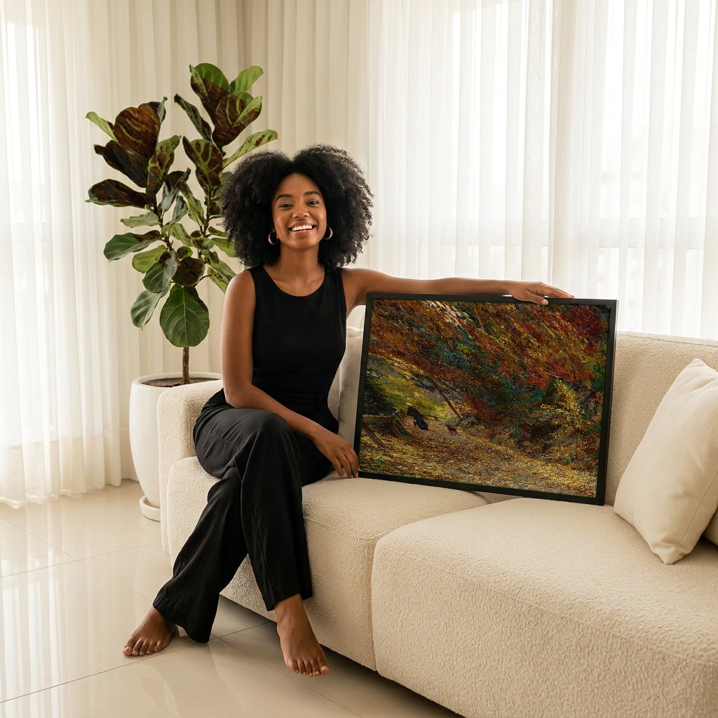 Quadro Decorativo Caminho Outonal - Olga Wisinger-Florian com modelo em ambiente
