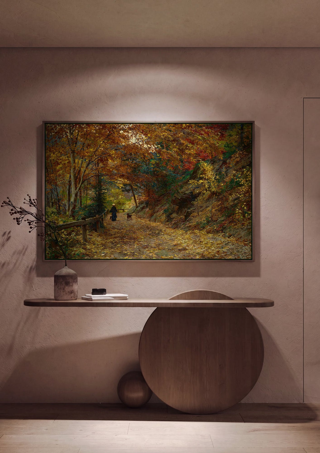 Quadro Decorativo Caminho Outonal - Olga Wisinger-Florian em ambiente decorado