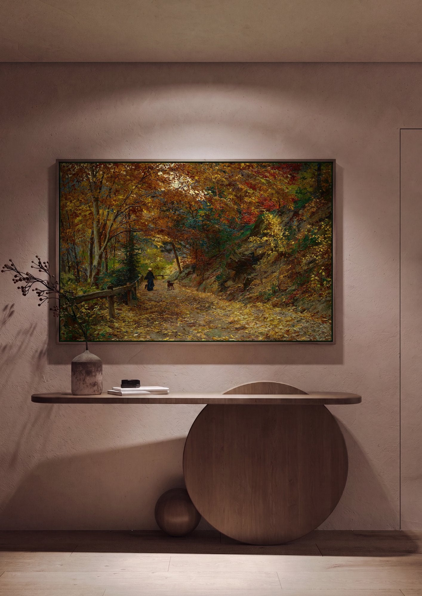 Quadro Decorativo Caminho Outonal - Olga Wisinger-Florian em ambiente decorado