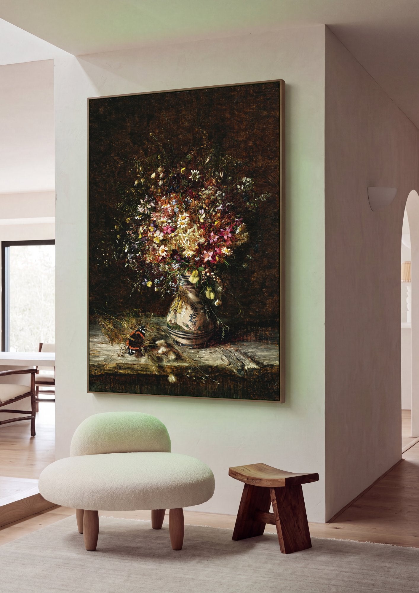 Quadro Decorativo Cesto de Flores - Olga Wisinger-Florian em ambiente decorado