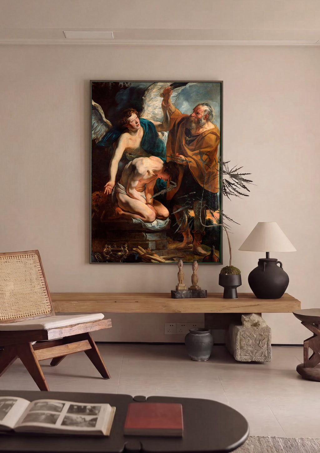 Quadro Decorativo O Sacrifício de Isaac - Jacob Jordaens em ambiente decorado