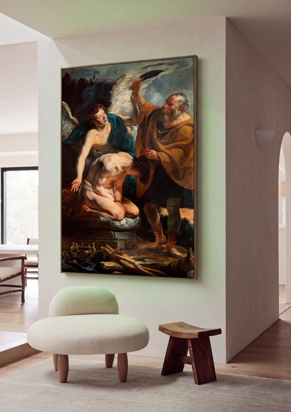 Quadro Decorativo O Sacrifício de Isaac - Jacob Jordaens em ambiente decorado