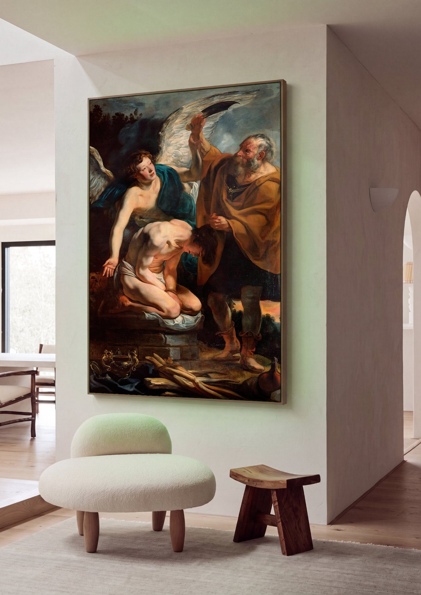 Quadro Decorativo O Sacrifício de Isaac - Jacob Jordaens em ambiente decorado