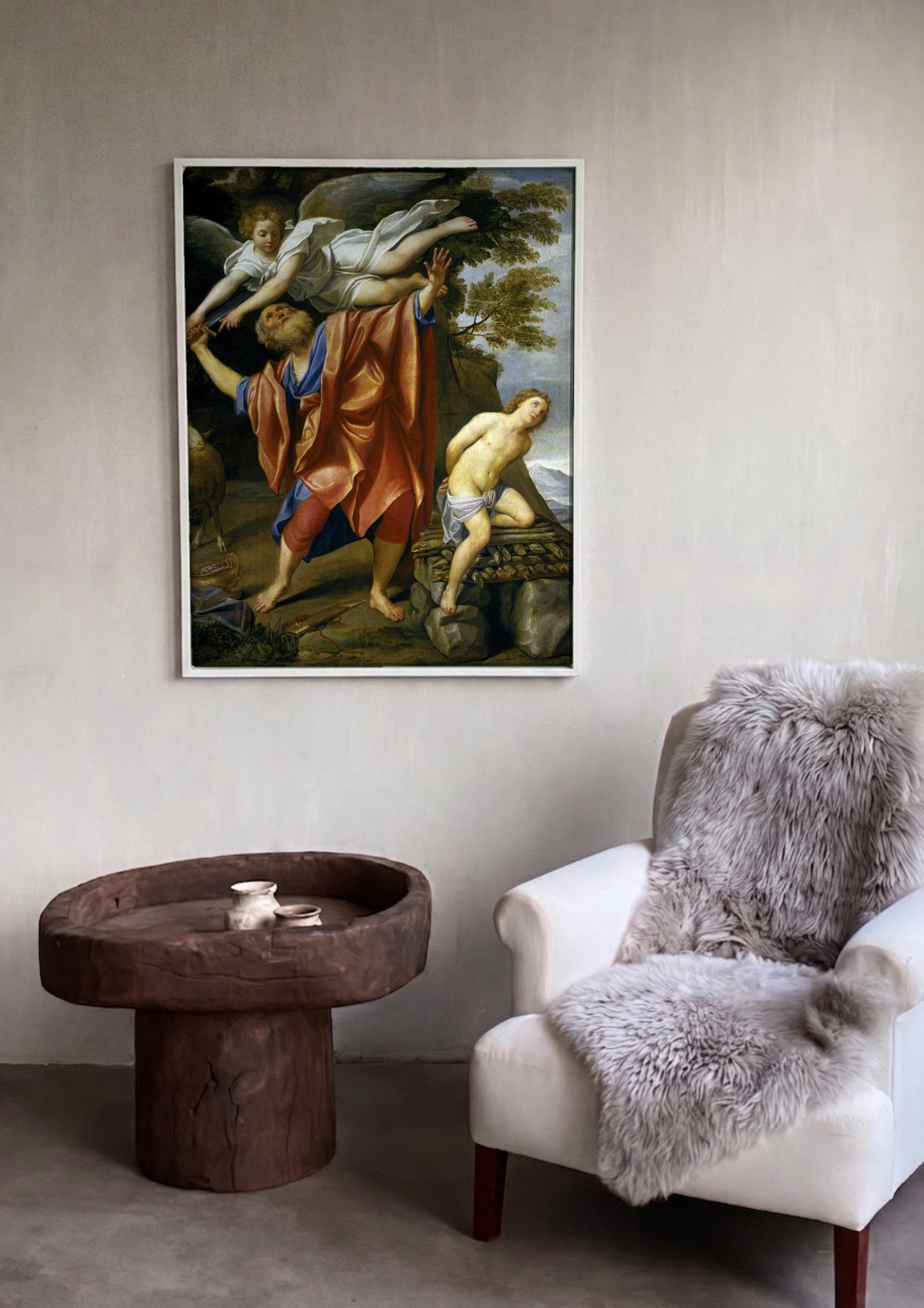 Quadro Decorativo O Sacrifício de Isaac - Domenichino em ambiente decorado