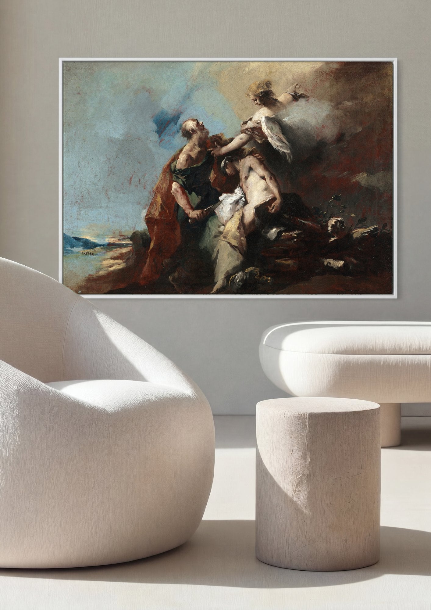 Quadro Decorativo O Sacrifício de Isaac - Guardi em ambiente decorado