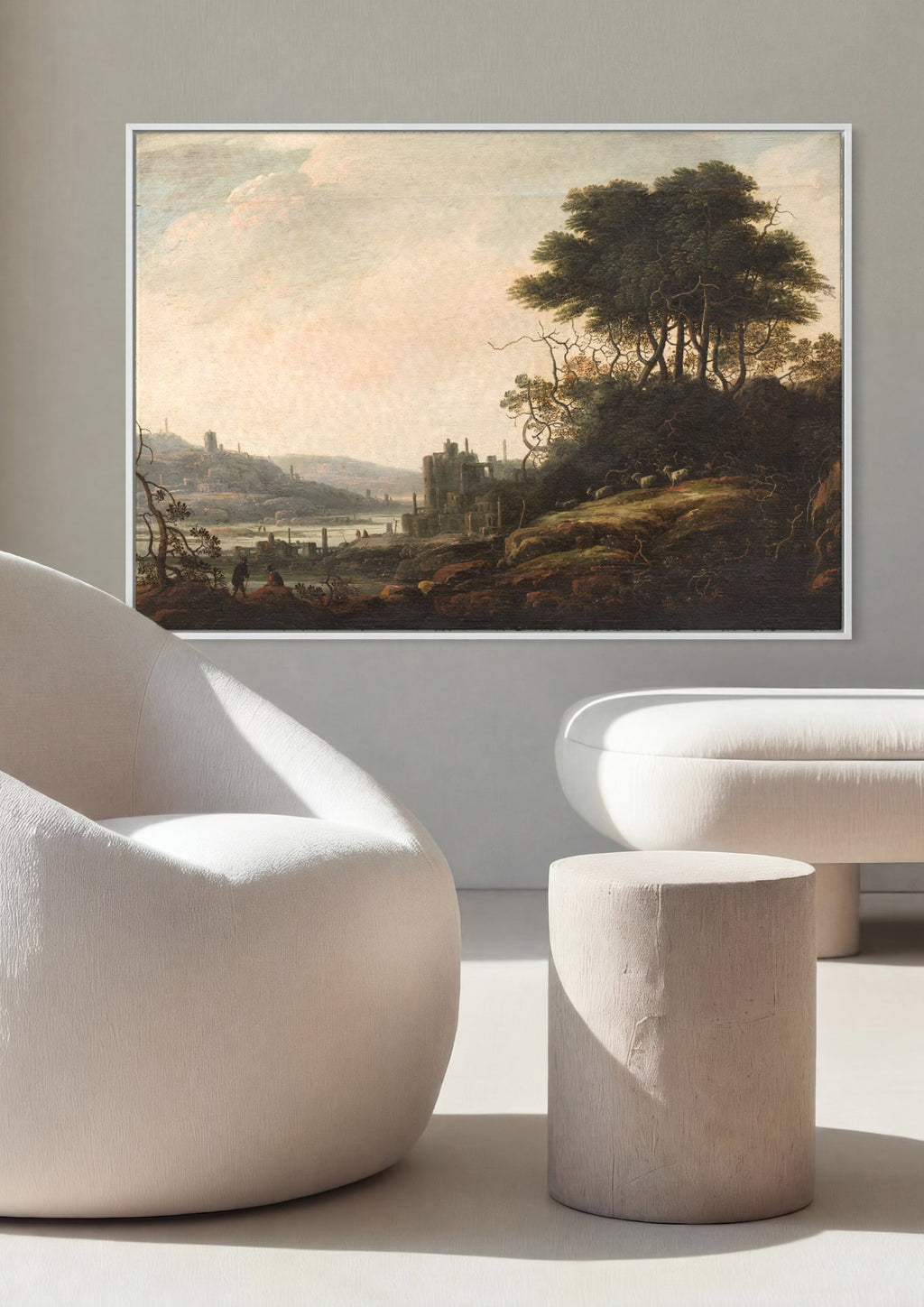 Quadro Decorativo Paisagem com Ruínas - Abraham Bloemaert em ambiente decorado