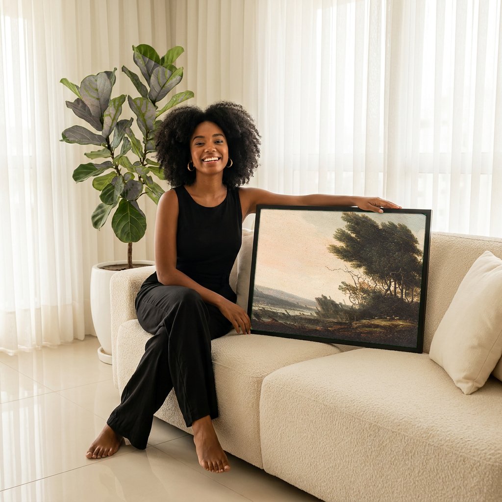 Quadro Decorativo Paisagem com Ruínas - Abraham Bloemaert com modelo em ambiente