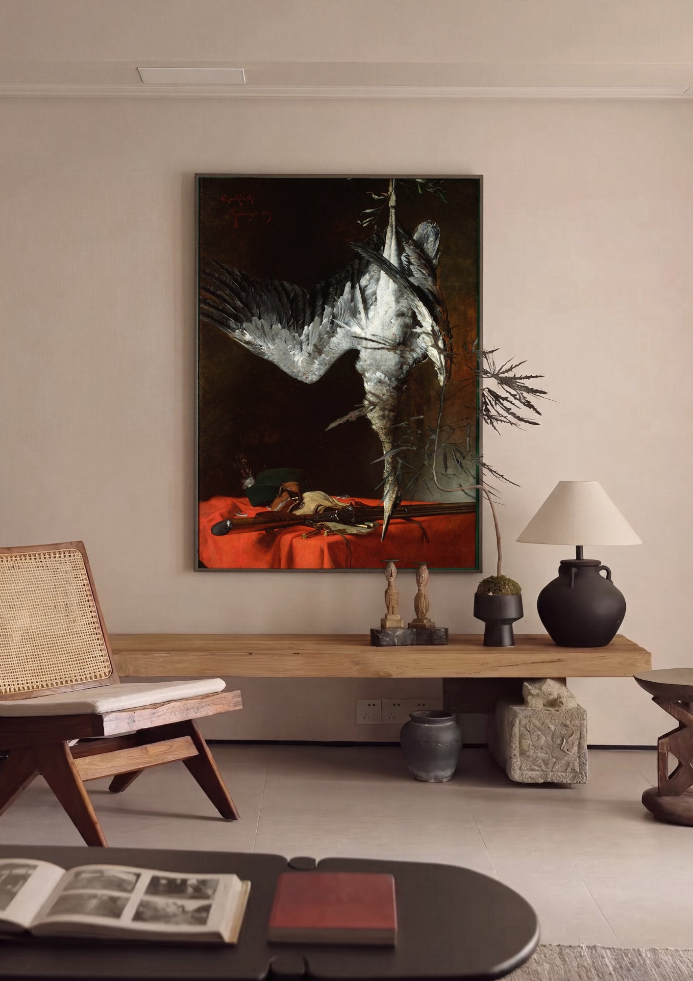 Quadro Decorativo Natureza-Morta de Caça - Czachórski em ambiente decorado