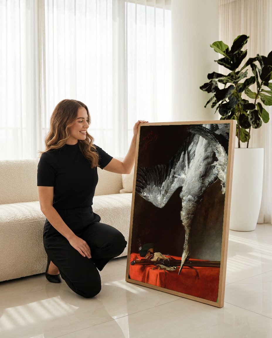 Quadro Decorativo Natureza-Morta de Caça - Czachórski com modelo em ambiente