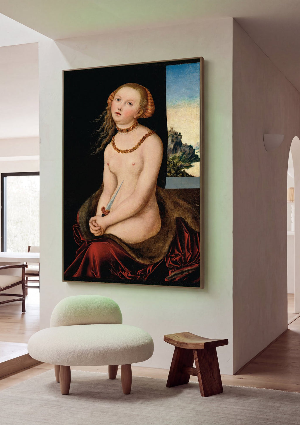 Quadro Decorativo Lucrécia - Lucas Cranach, o Velho em ambiente decorado