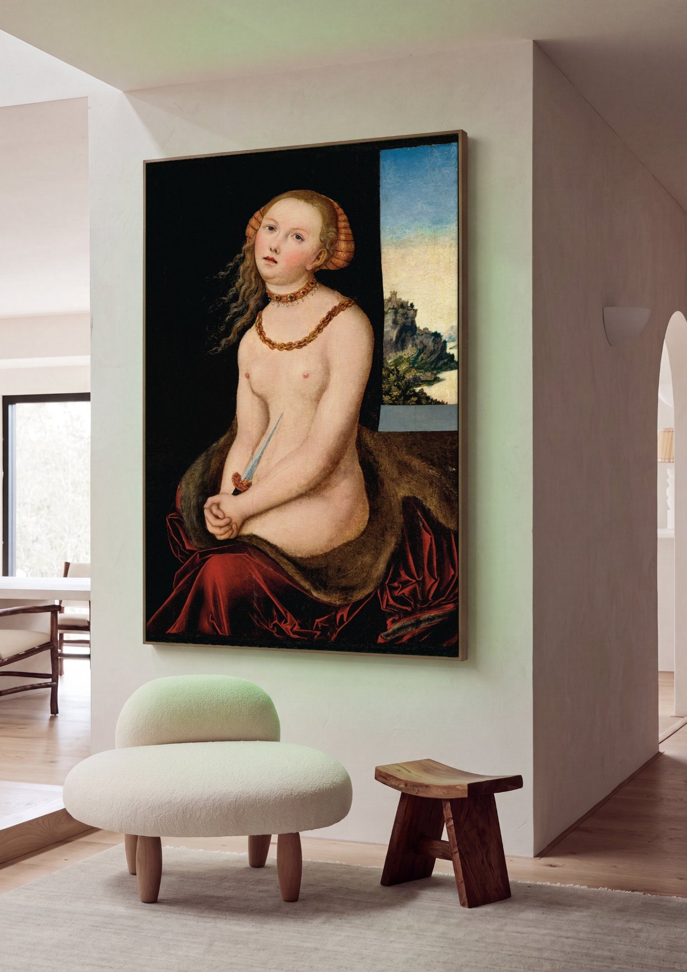 Quadro Decorativo Lucrécia - Lucas Cranach, o Velho em ambiente decorado