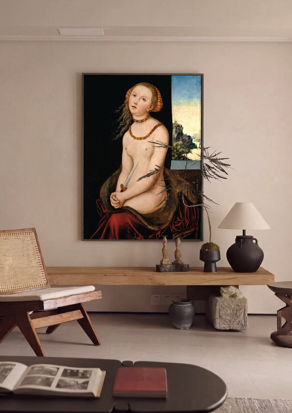 Quadro Decorativo Lucrécia - Lucas Cranach, o Velho em ambiente decorado