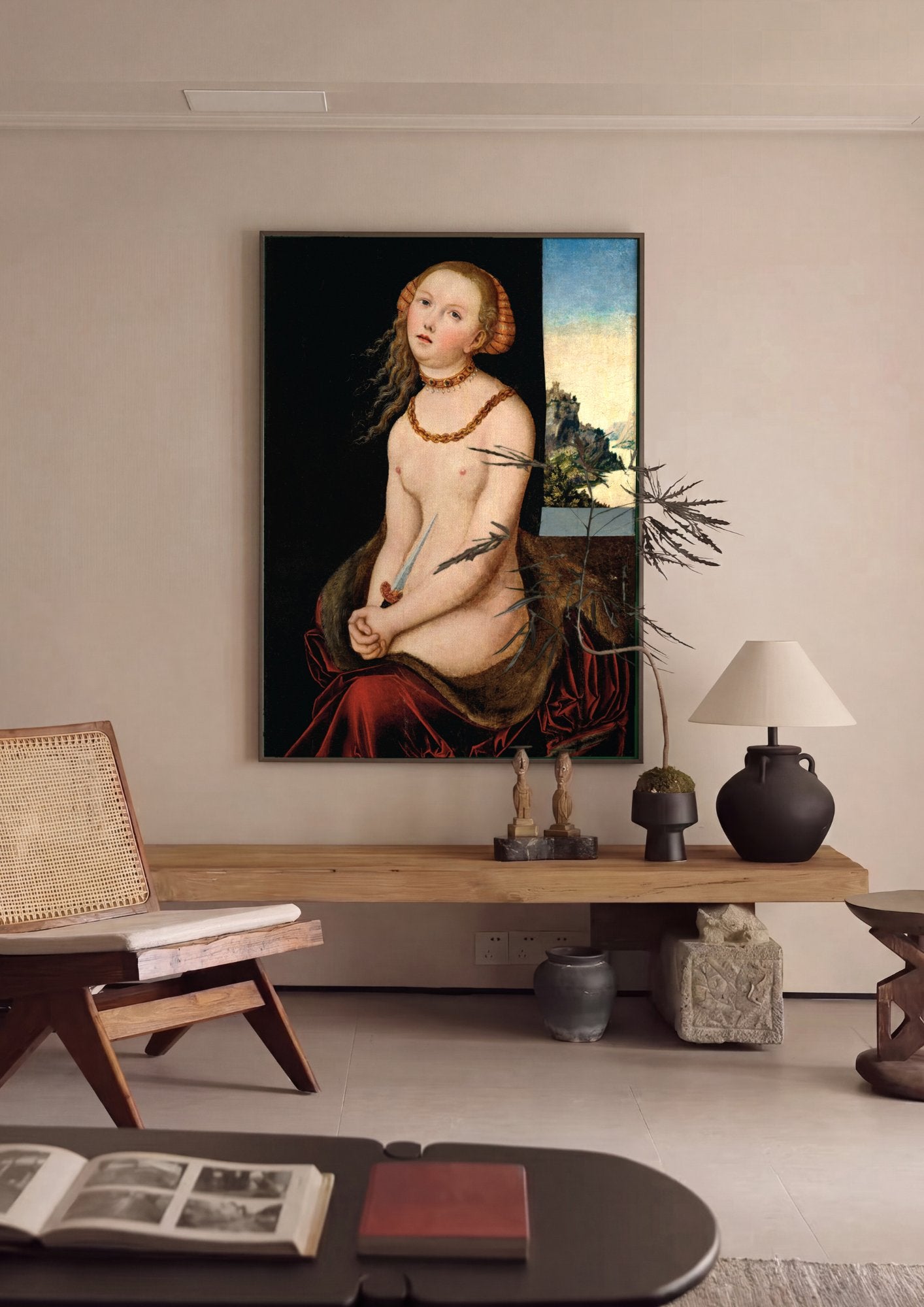 Quadro Decorativo Lucrécia - Lucas Cranach, o Velho em ambiente decorado