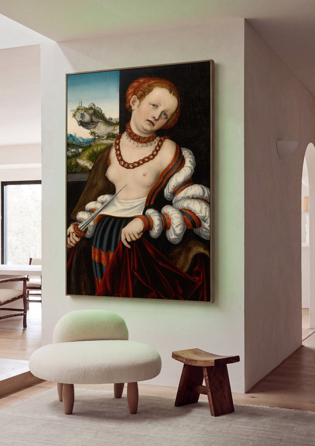 Quadro Decorativo Lucrécia - Lucas Cranach, o Velho em ambiente decorado