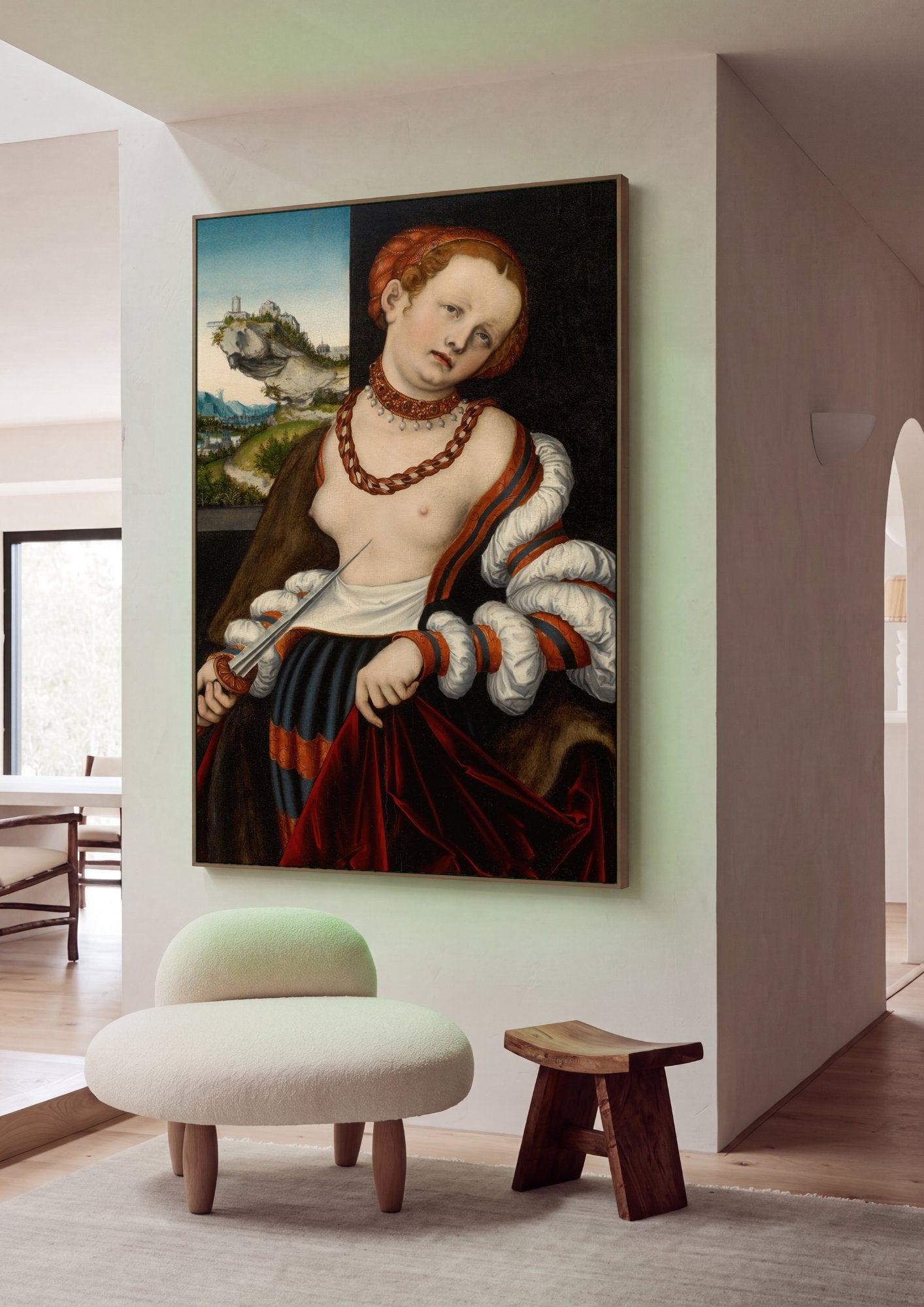 Quadro Decorativo Lucrécia - Lucas Cranach, o Velho em ambiente decorado