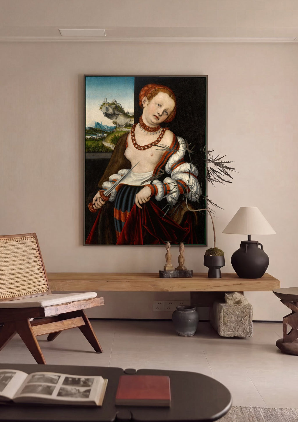 Quadro Decorativo Lucrécia - Lucas Cranach, o Velho em ambiente decorado