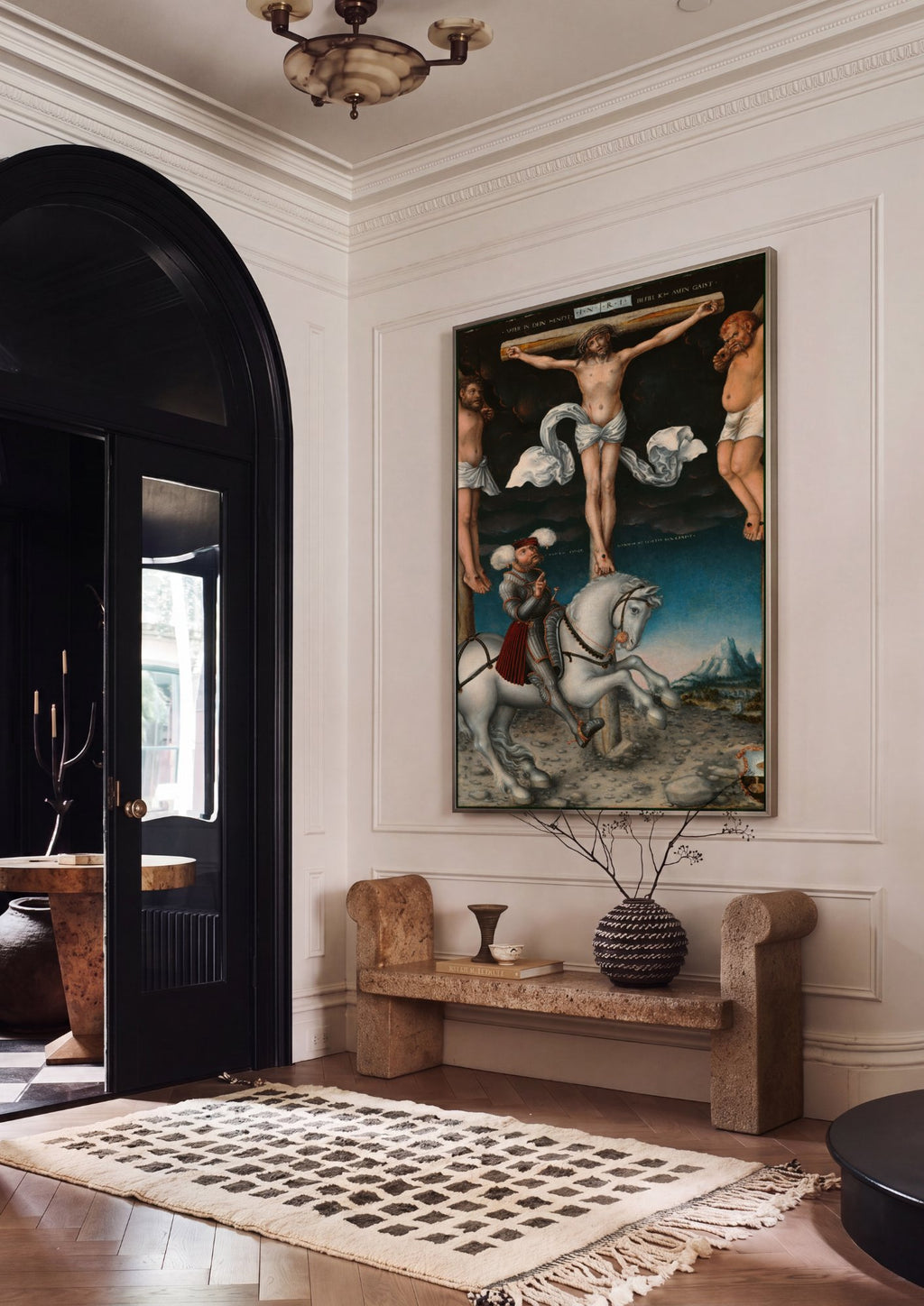 Quadro Decorativo A Crucificação - Cranach, o Velho em ambiente decorado