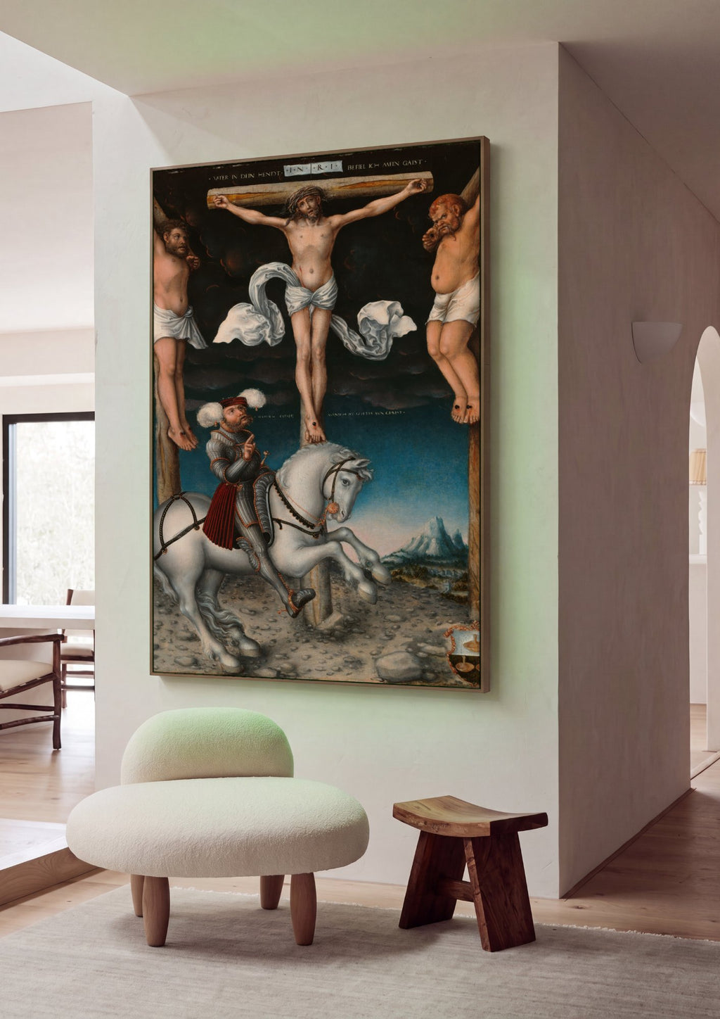 Quadro Decorativo A Crucificação - Cranach, o Velho em ambiente decorado