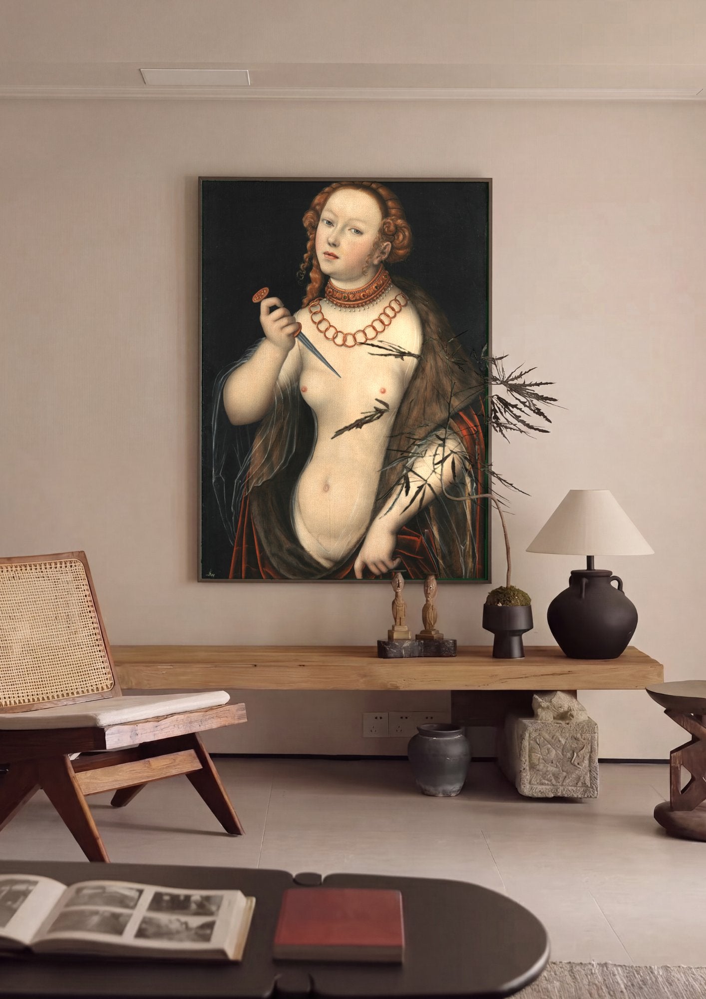 Quadro Decorativo Lucretia - Lucas Cranach, o Velho em ambiente decorado