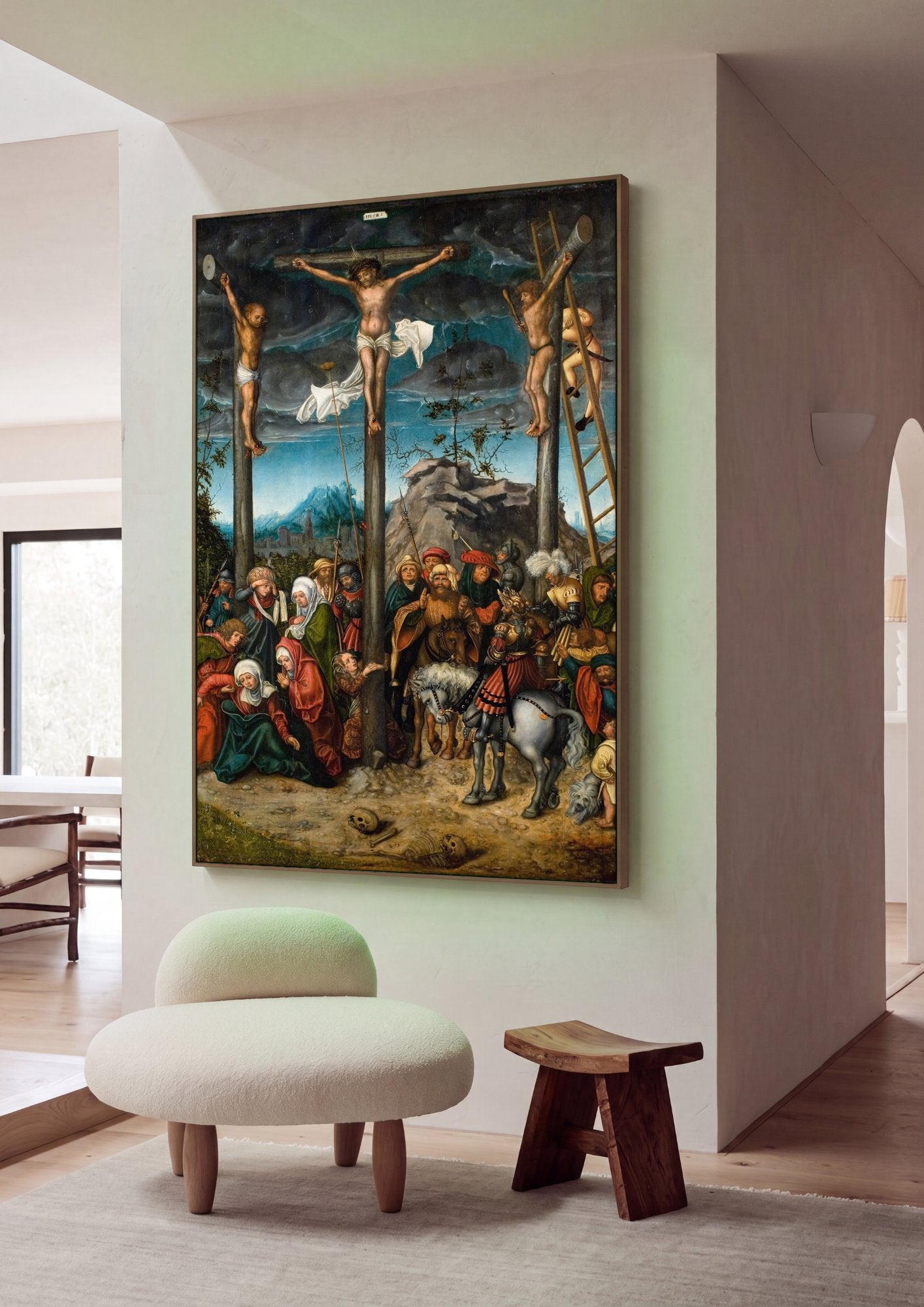 Quadro Decorativo A Crucificação - Cranach, o Velho em ambiente decorado