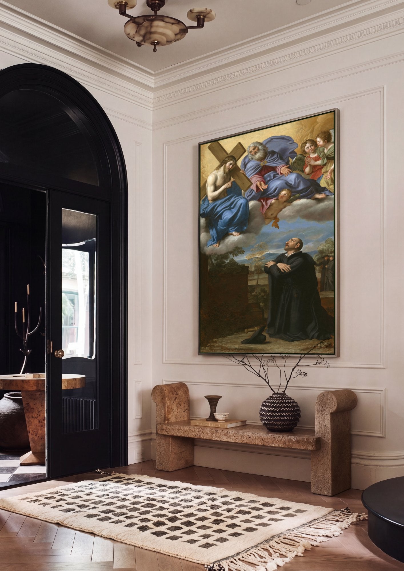 Quadro Decorativo A Visão de Santo Inácio de Loyola - Domenichino em ambiente decorado