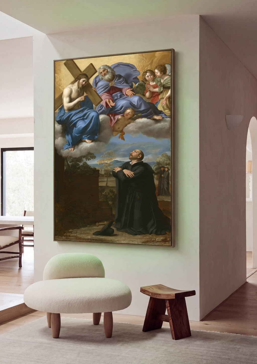 Quadro Decorativo A Visão de Santo Inácio de Loyola - Domenichino em ambiente decorado