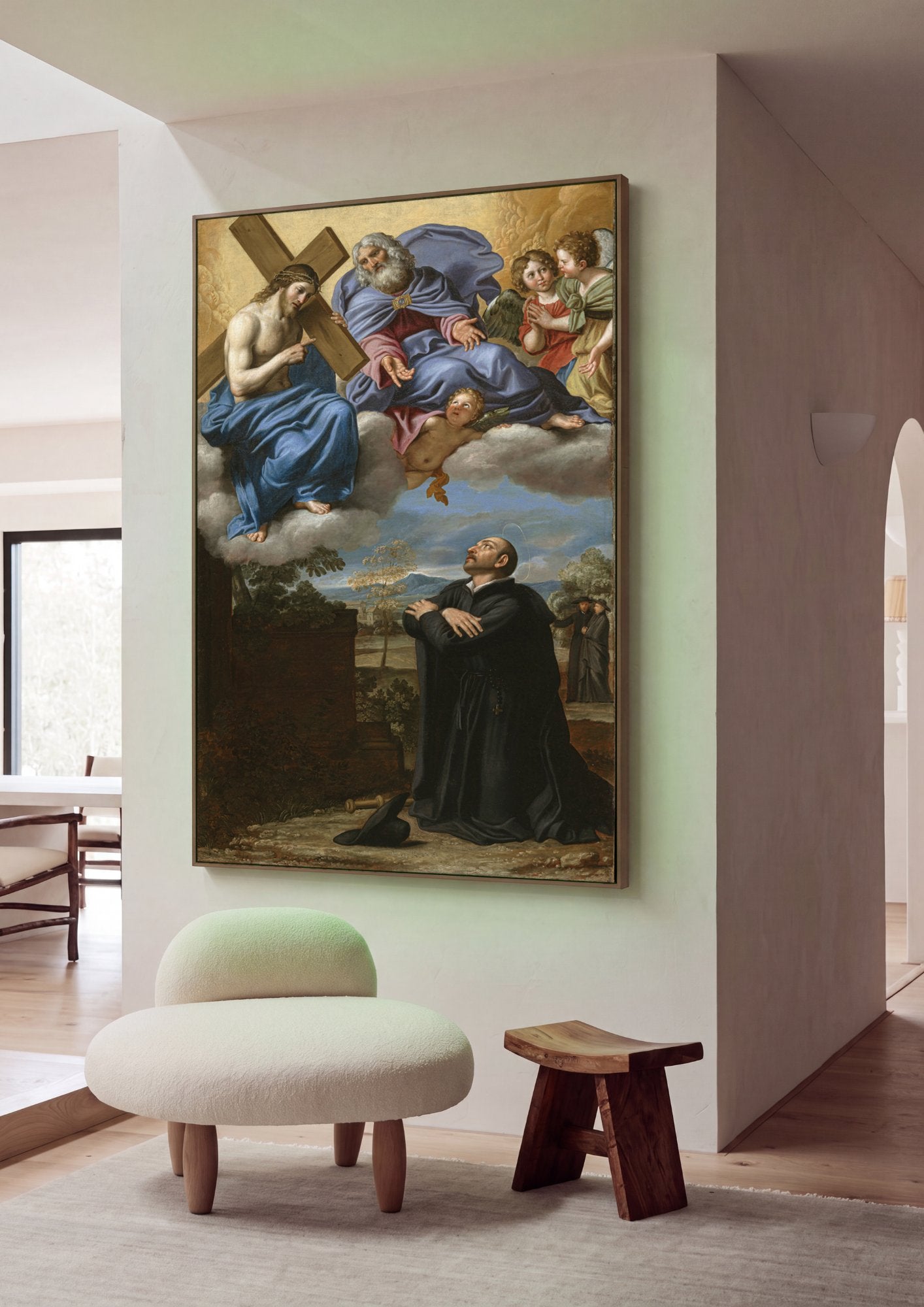 Quadro Decorativo A Visão de Santo Inácio - Domenichino em ambiente decorado