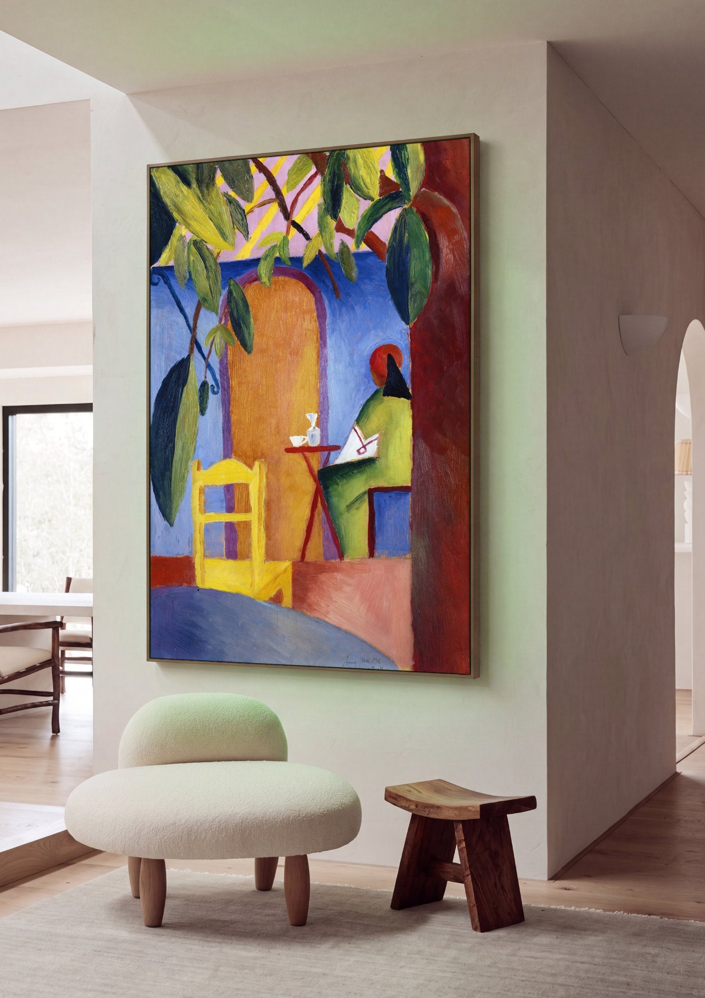 Quadro Decorativo Na Varanda - August Macke em ambiente decorado
