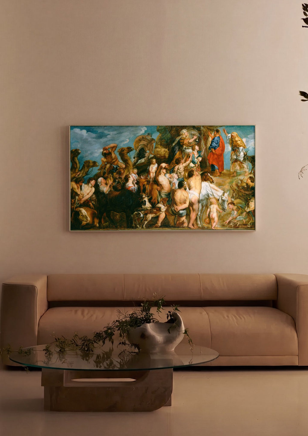 Quadro Decorativo A Fonte de Moises - Jacob Jordaens em ambiente decorado