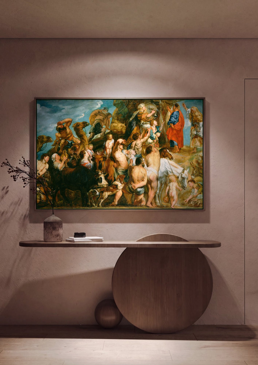 Quadro Decorativo A Fonte de Moises - Jacob Jordaens em ambiente decorado