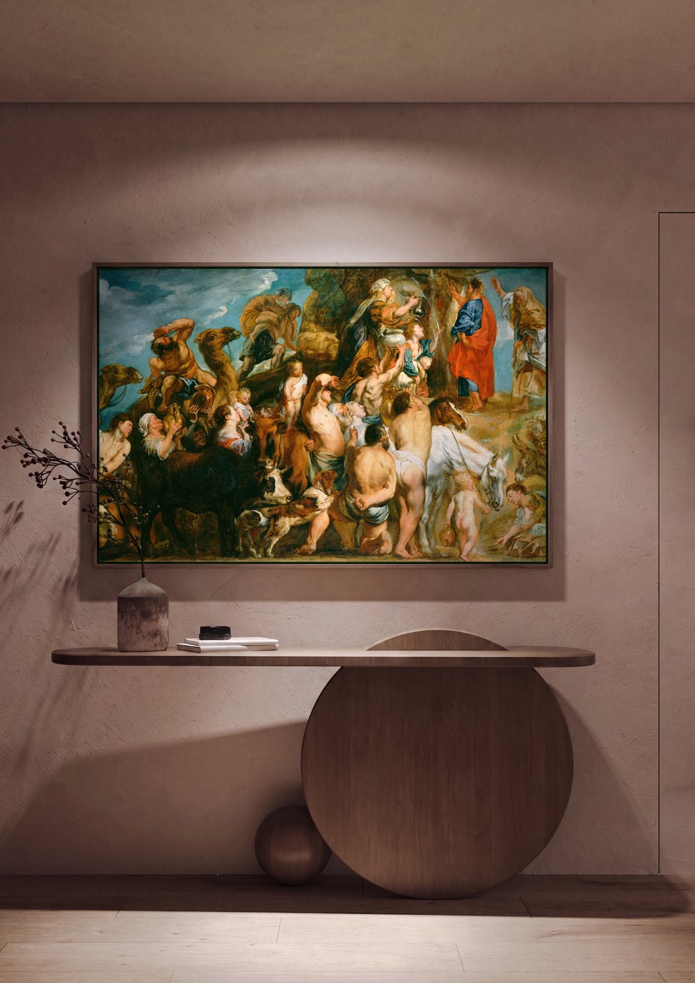 Quadro Decorativo A Fonte de Moises - Jacob Jordaens em ambiente decorado