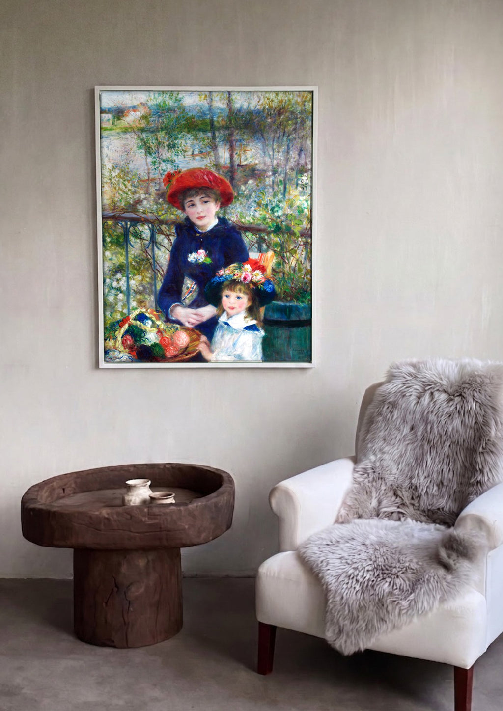 Quadro Decorativo Duas Irmãs (No Terraço) - Renoir em ambiente decorado