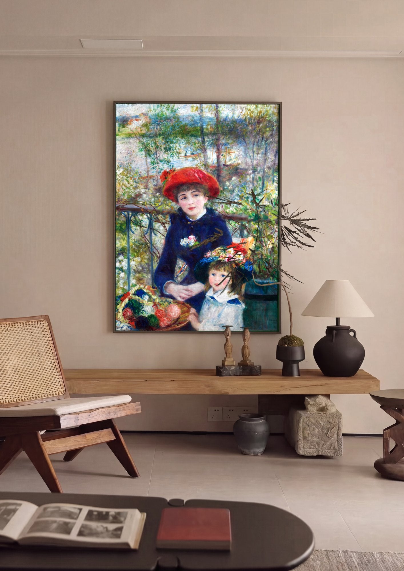 Quadro Decorativo Duas Irmãs (No Terraço) - Renoir em ambiente decorado