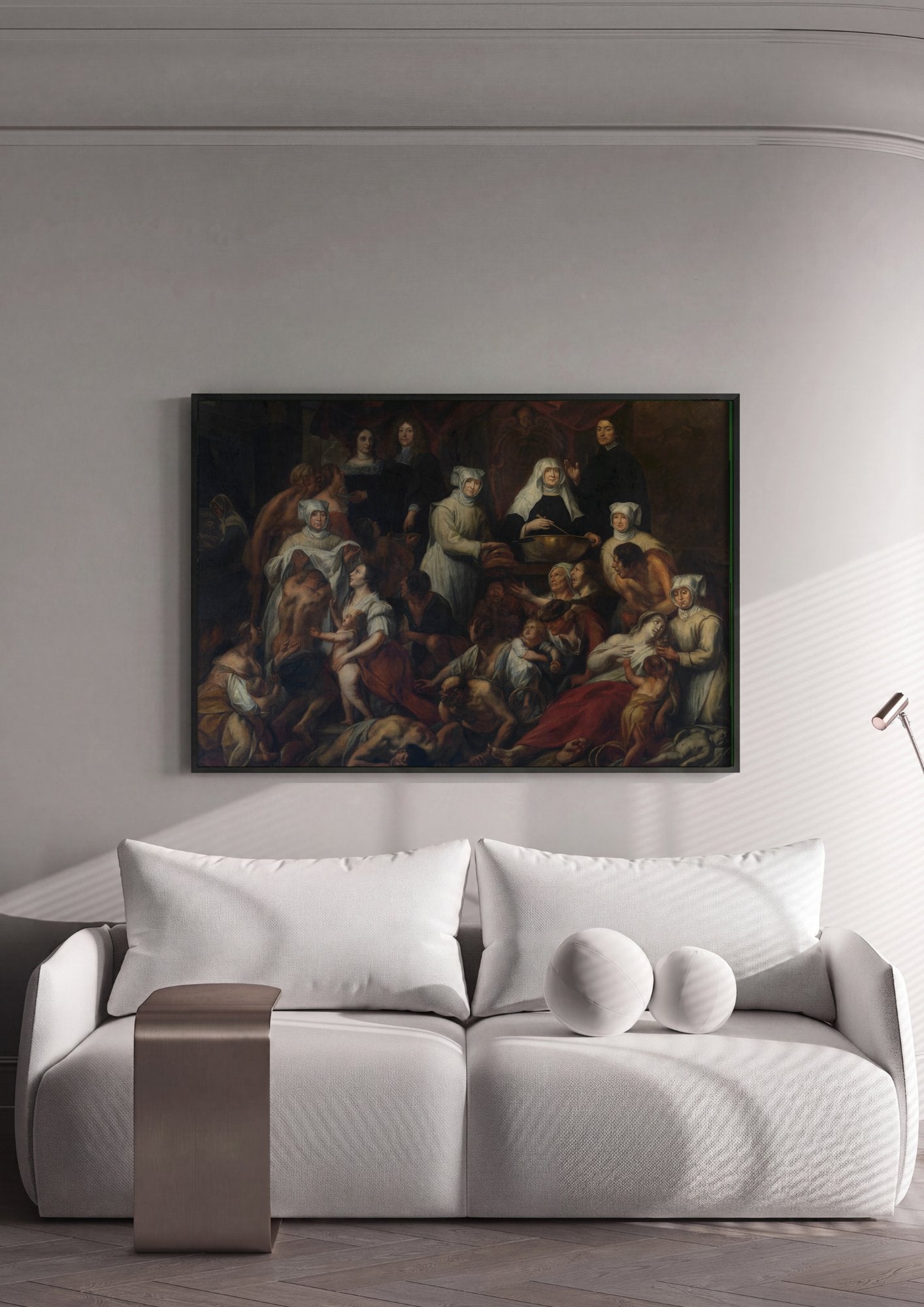 Quadro Decorativo A Caridade Romana - Jacob Jordaens em ambiente decorado