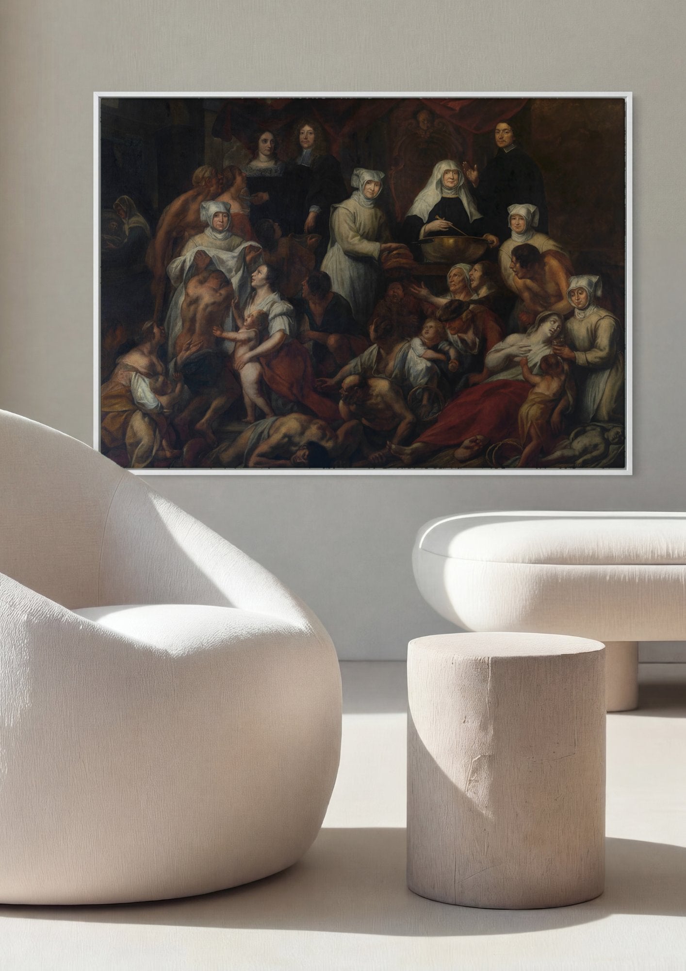 Quadro Decorativo A Caridade Romana - Jacob Jordaens em ambiente decorado