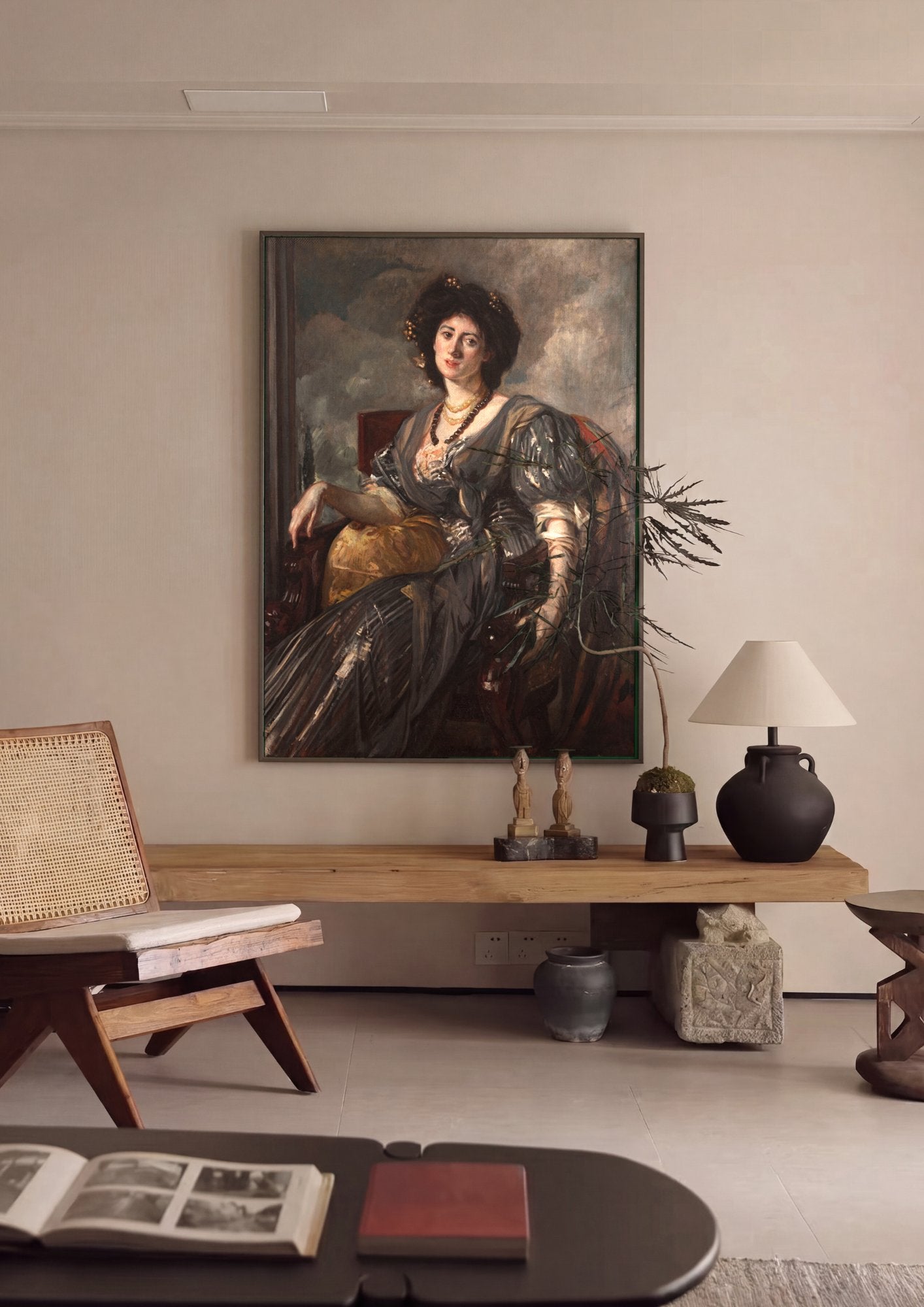 Quadro Decorativo Retrato de Mulher - Jacques Émile Blanche em ambiente decorado