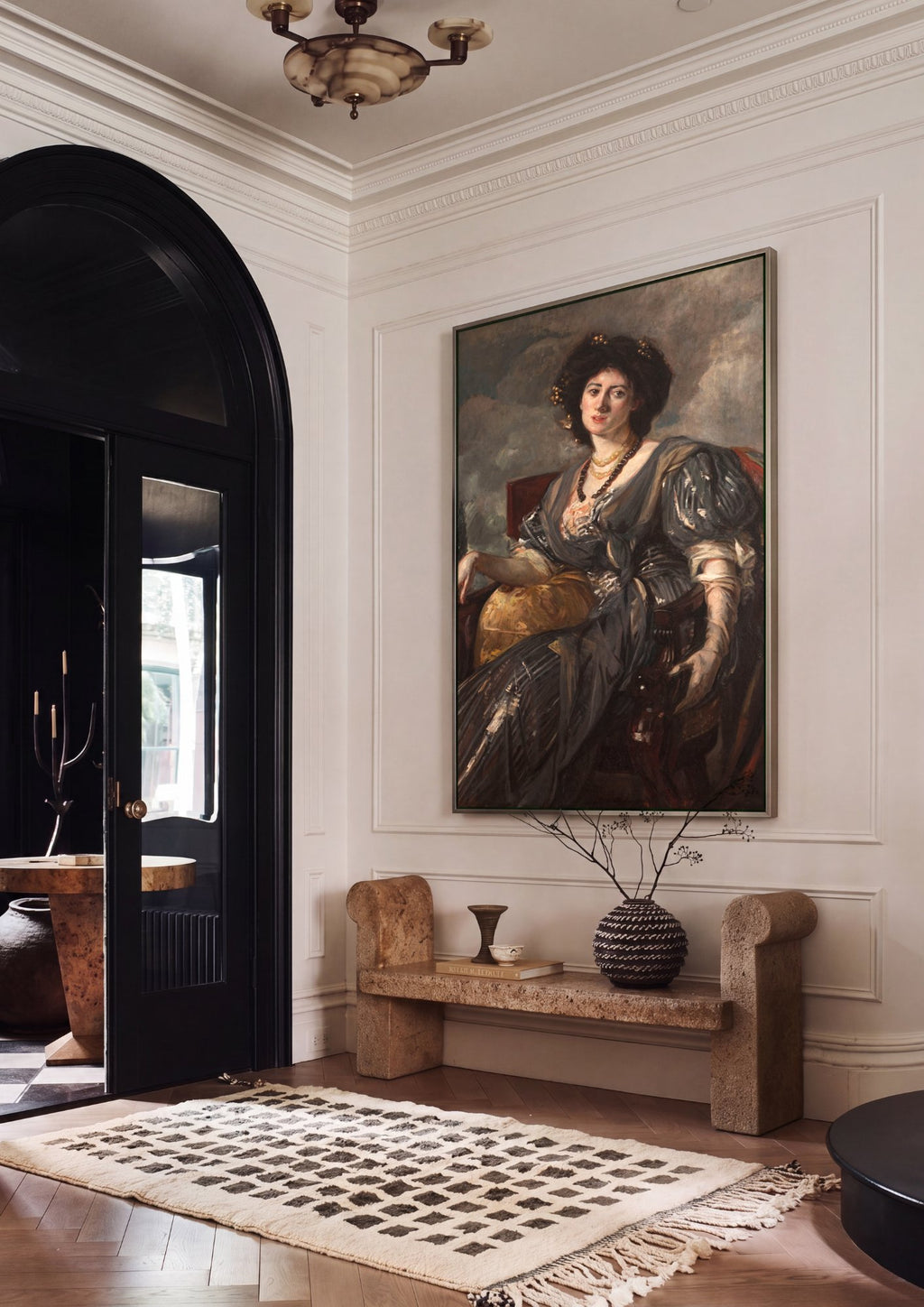 Quadro Decorativo Retrato de Mulher - Jacques Émile Blanche em ambiente decorado