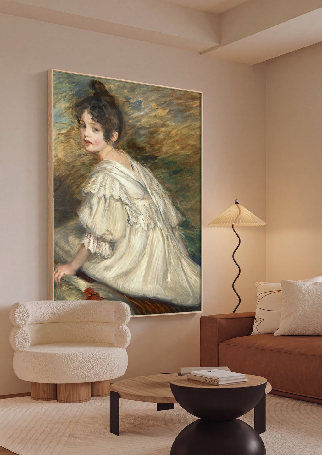 Quadro Decorativo A Jovem de Branco – Jacques Émile Blanche em ambiente decorado