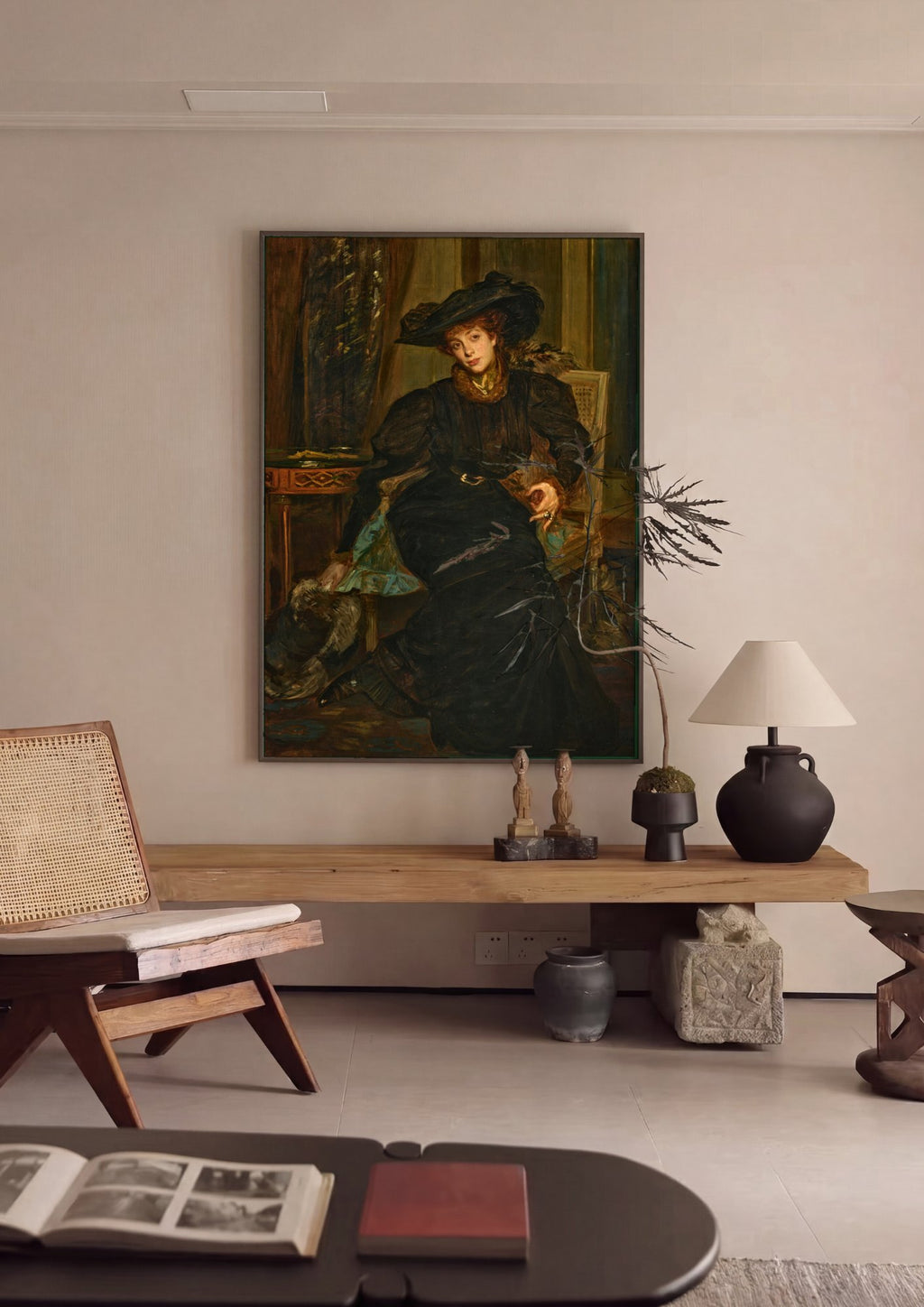 Quadro Decorativo Retrato de Mulher - Jacques Émile Blanche em ambiente decorado