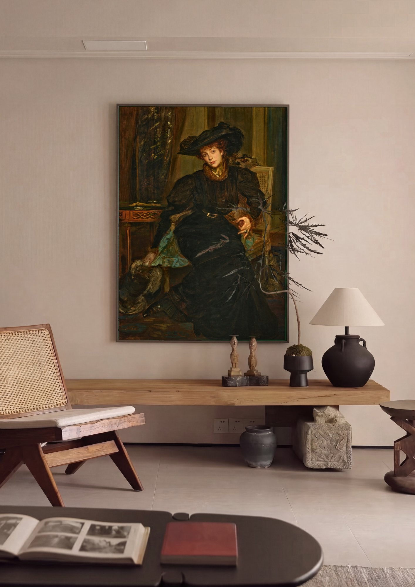 Quadro Decorativo Retrato de Mulher - Jacques Émile Blanche em ambiente decorado