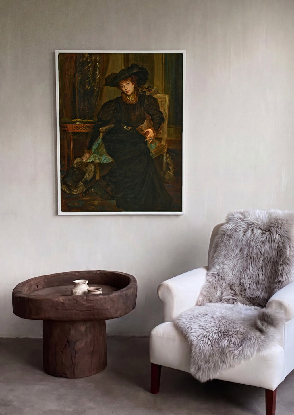 Quadro Decorativo Retrato de Mulher - Jacques Émile Blanche em ambiente decorado