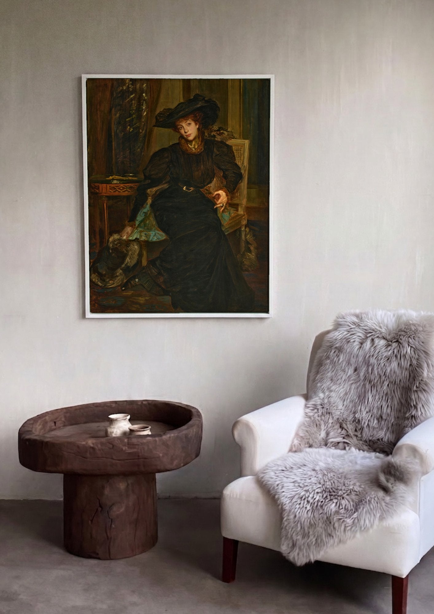 Quadro Decorativo Retrato de Mulher - Jacques Émile Blanche em ambiente decorado