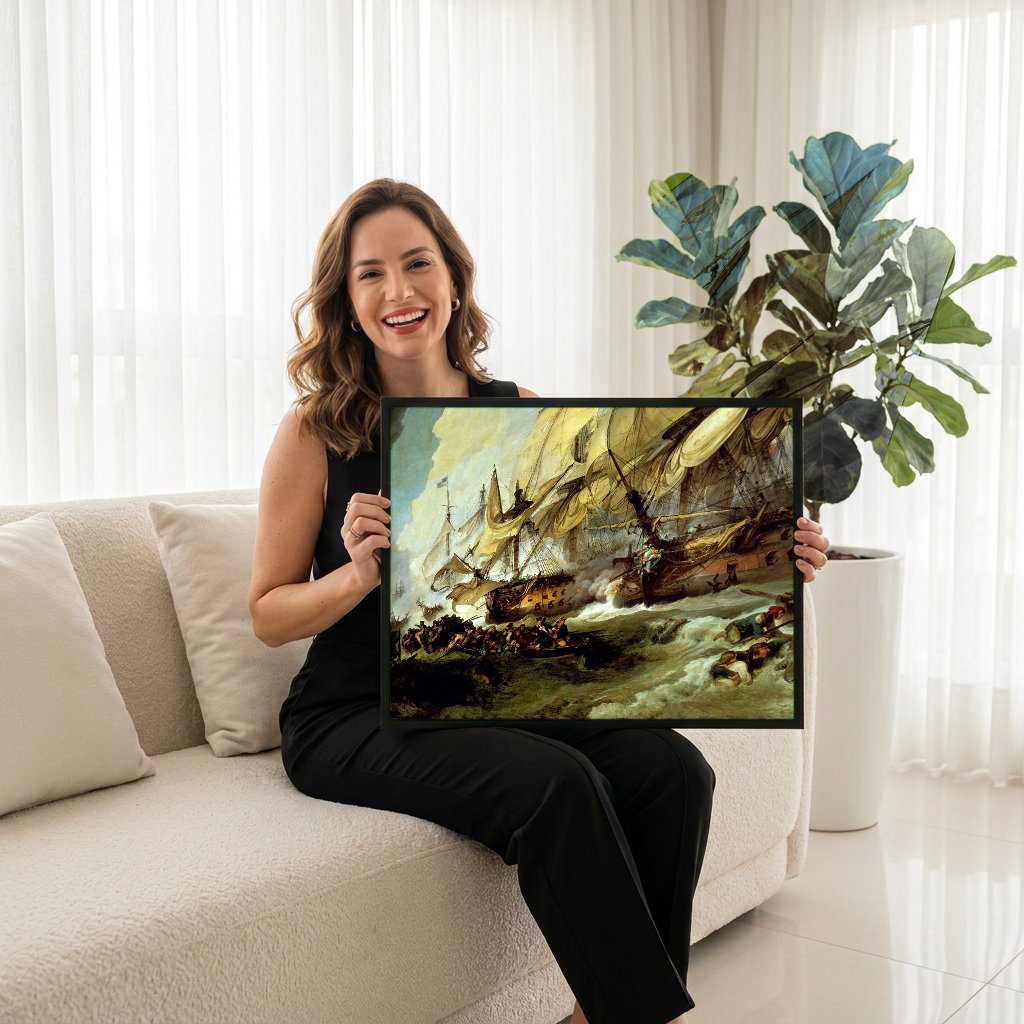 Quadro Decorativo A Batalha do Nilo - Jacques-Louis David com modelo em ambiente