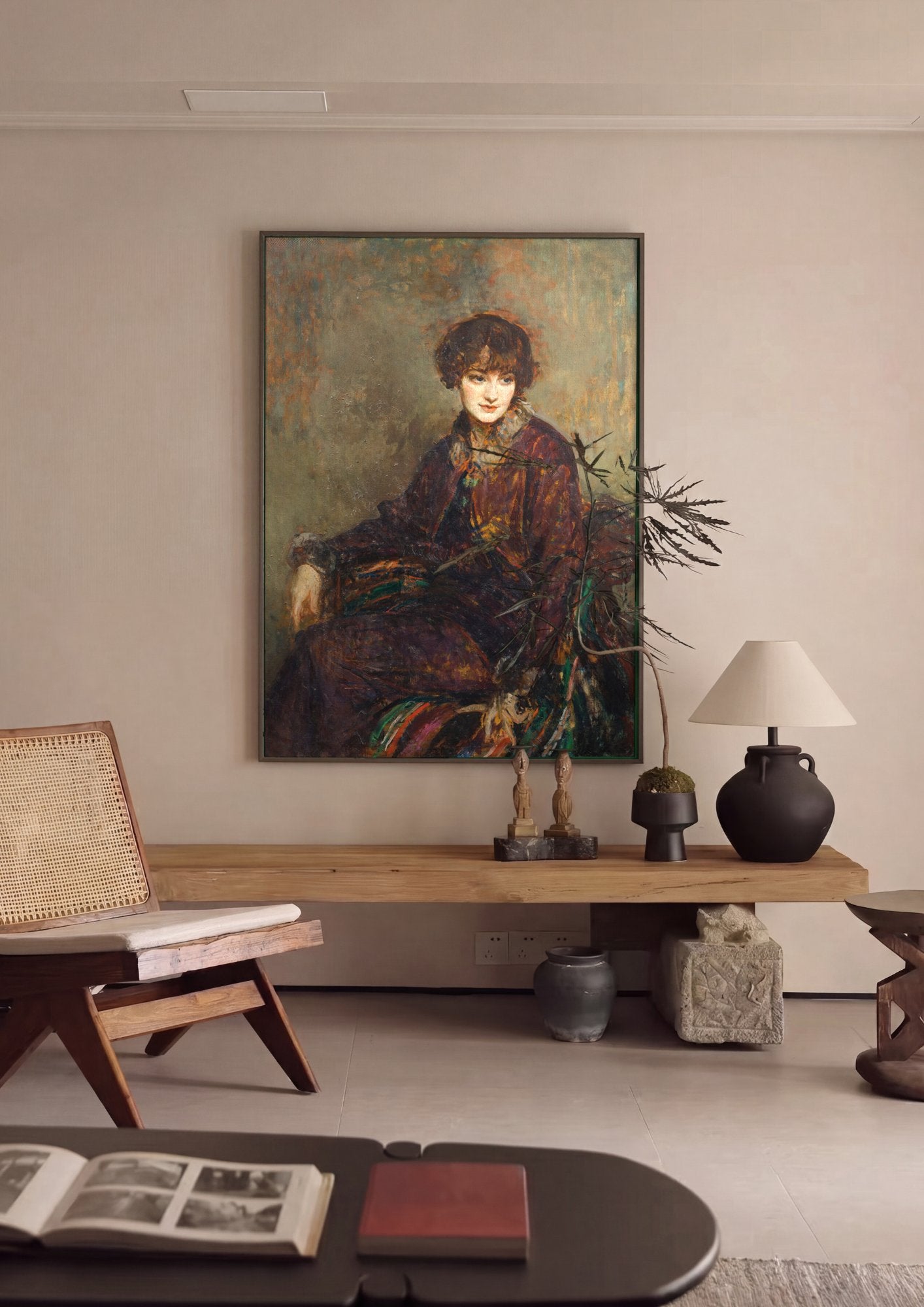 Quadro Decorativo Retrato de Mulher - Jacques Émile Blanche em ambiente decorado